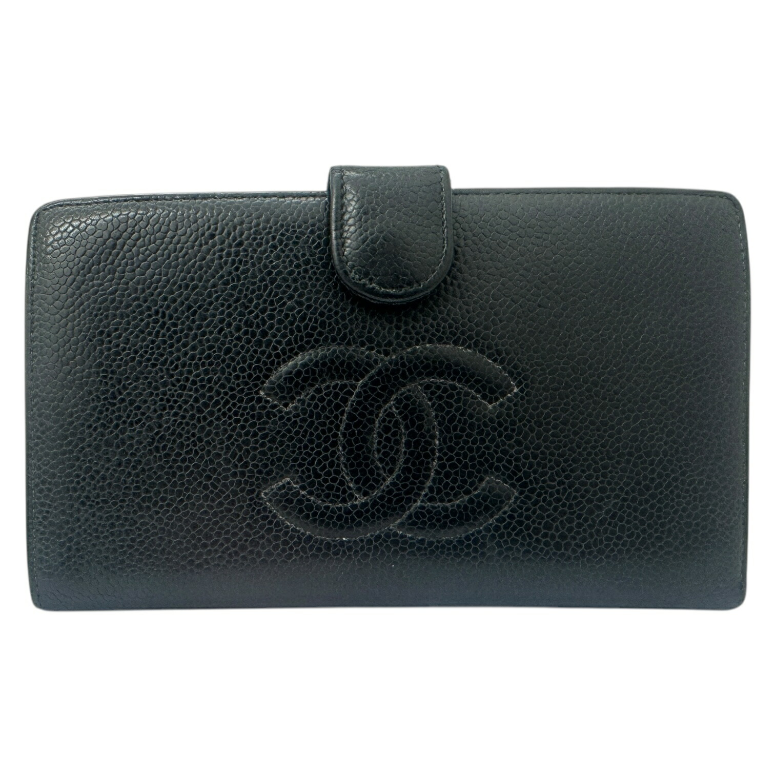 楽天市場】シャネル 二つ折り財布 キャビアスキン ブラック ミニ