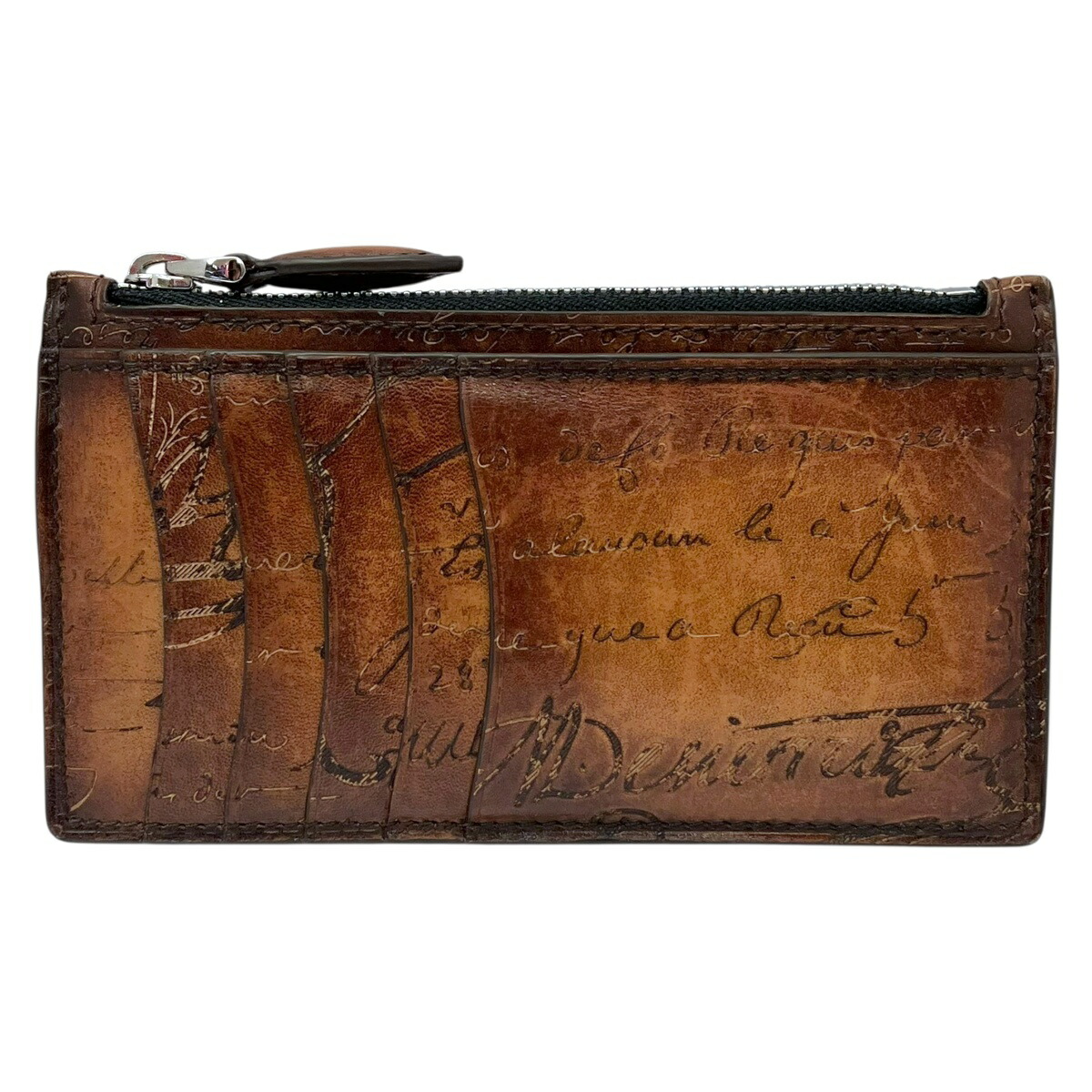 ベルルッティ　マネークリップ　カリグラフィー　レザー　茶色　ブラウン　メンズ ベルルッティカリグラフィ マネークリップ ブラウン メンズ レザー