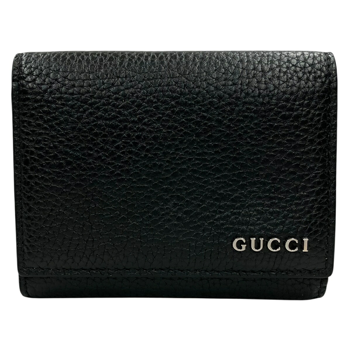 【中古】｜GUCCI グッチ 771210 ロゴタイプ 三つ折りウォレット なめし革 黒いこと  紙入れ メンズ レディース