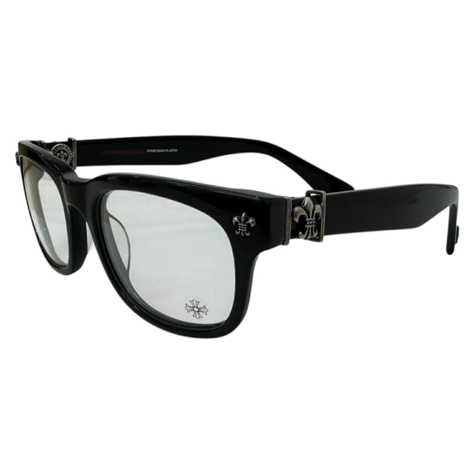 【中古】｜CHROME HEARTS クロムハーツ 52□15-140 GITTIN ANY？ BSフレアテンプルウェリントンメガネ 添え物
