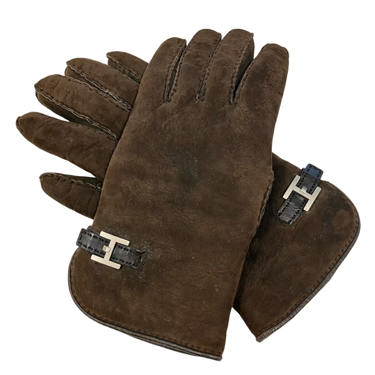 楽天市場】HERMES エルメス グローブ 手袋 チャック スエード