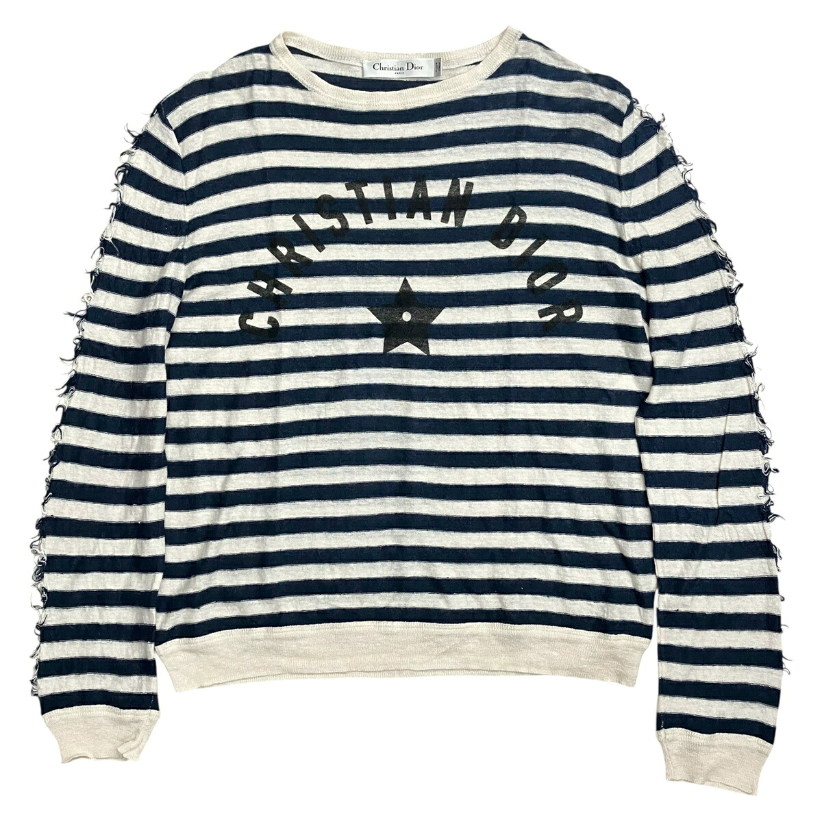 【中古】｜Christian Dior ディオール 23SS ロゴタイプ 間借り人 編み物 リネン カシミール 地絹 はやりっ子 米国海軍 白いこと 36大きさ