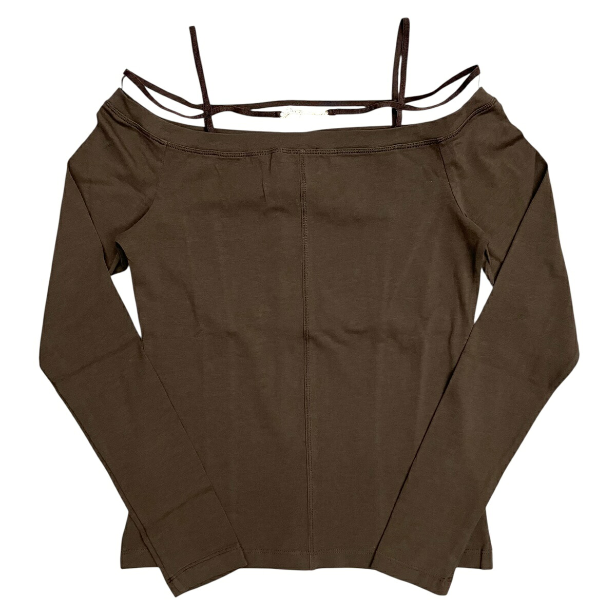 【中古】｜JACQUEMUS ジャックムス Le T-shirt Sierra Le Chouchou 233JS165-2313 長袖 プルオーバー オフショルダー XS うす暗い赤銅色 レディース