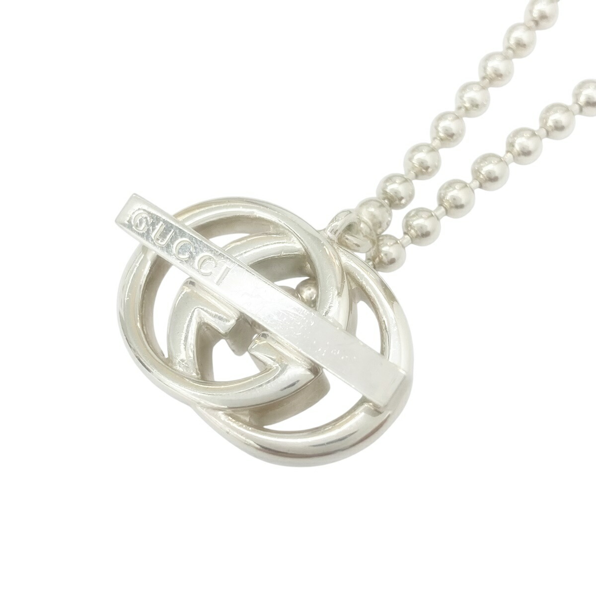 GUCCI インターロッキング Gバーペンダント ボールチェーン Ag925 brand-td-store_j04-st31011