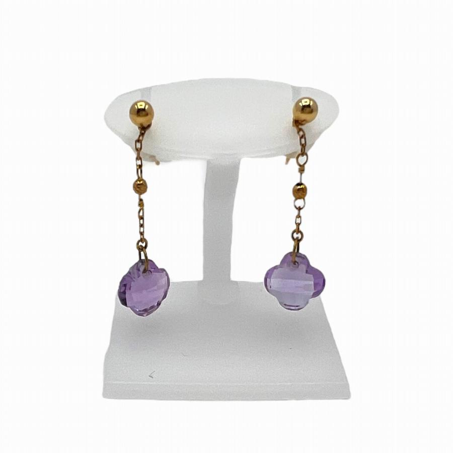 【中古】|K18WG ホワイトゴールド アメシスト ピアス 1.1g アクセサリー レディース キャッチピアス デザイン アメジスト|質屋かんてい局市川インター店