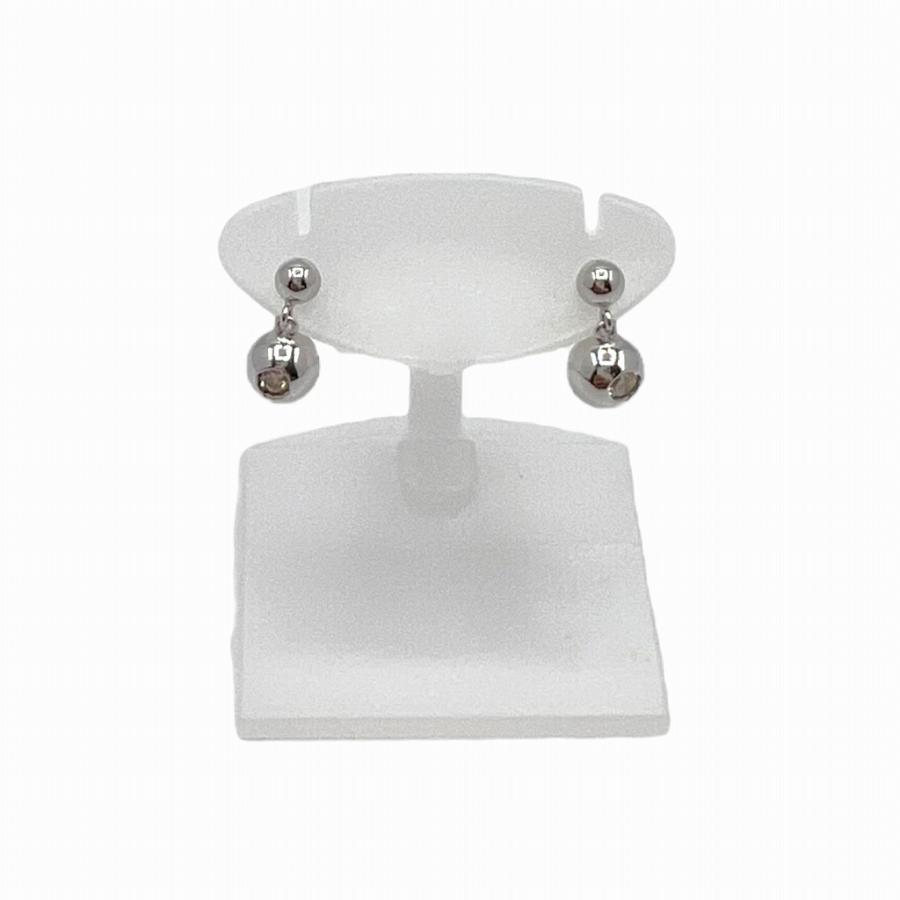 【中古】|K18WG ホワイトゴールド ダイヤモンド ピアス 0.10ct 1.7g アクセサリー レディース キャッチピアス デザイン|質屋かんてい局市川インター店
