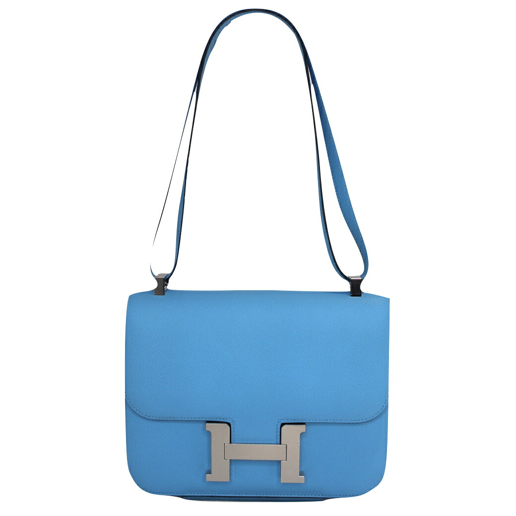 【HERMES】エルメス コンスタンス I 23 ショルダーバッグ エプソンカーフ ライトブルー【中古】｜質屋かんてい局伊丹店