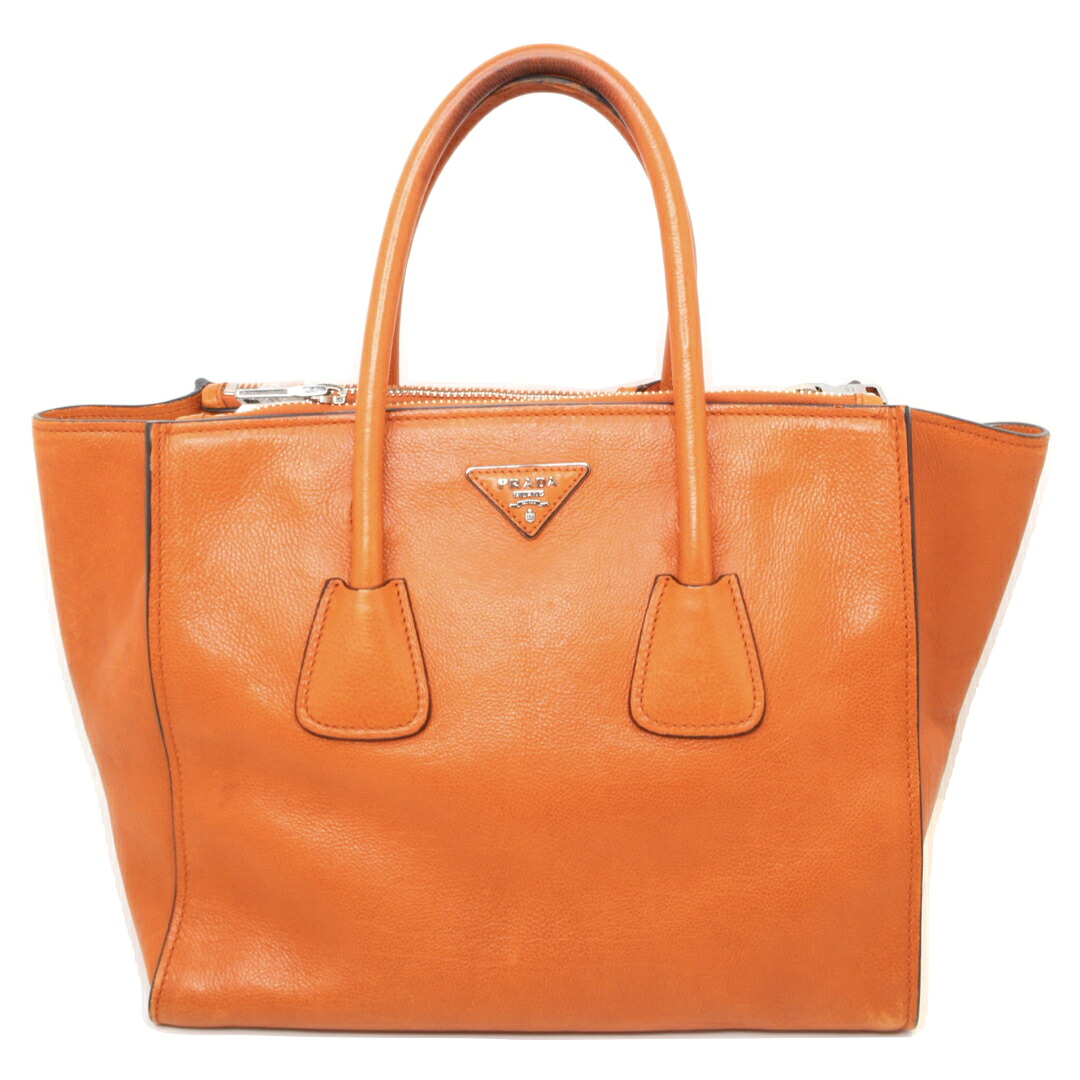 【PRADA】プラダ BN2619 2wayトートバッグ トートバッグ テスートナイロン&times;サフィアーノレザー オレンジ【中古】｜質屋かんてい局伊丹店 28,587円