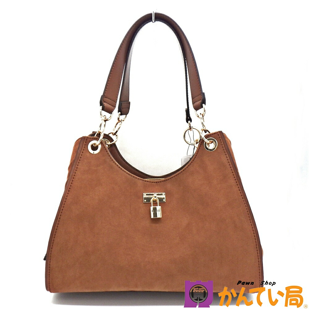 GUESS ゲス MG993707 KALINE SATCHEL サッチェルバッグ ハンドバック フェイクスエード 赤銅色 レディース B26-671