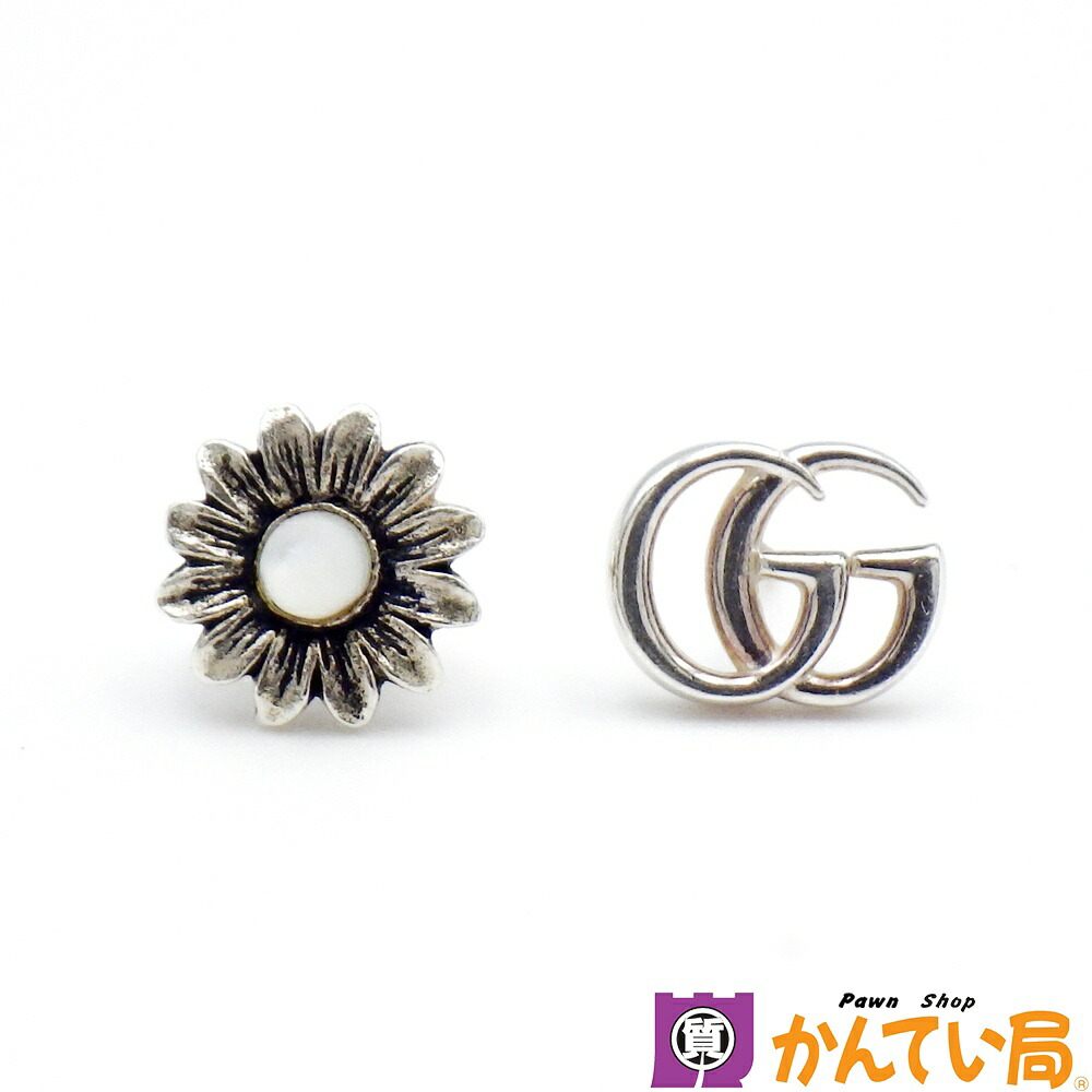 楽天市場】GUCCI グッチ GGロゴピアス K18WG 18金 ホワイトゴールド 両