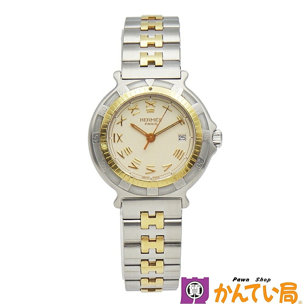 エルメス キャプテンニモ コンビ ホワイト文字盤 ゴールド レディース 時計 エルメス キャプテンニモ コンビ ホワイト文字盤 ゴールド レディース 時計