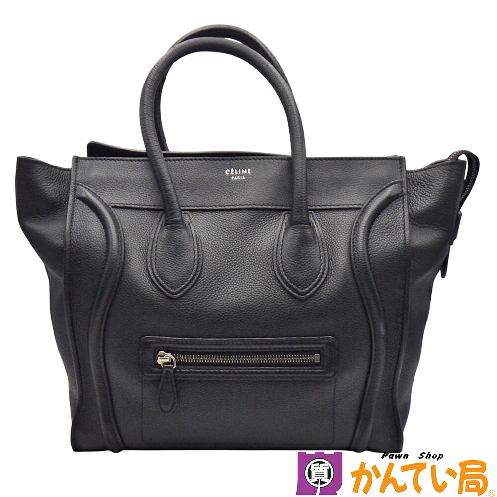 CELINE　セリーヌ　ラゲージ　ミニショッパー　ハンドバッグ　トートバッグ　ブラック　レザー　レディース　中古　B25-2713 44,280円