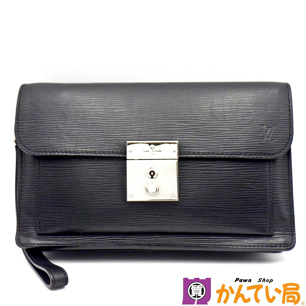LOUIS VUITTON ルイヴィトン M40852 ネオ・ベライア エピ クラッチペダル御徒面子 2塁手御徒面子 ノワール 黒 なめし革 しろがね色金具 メンズ 中古 ※ｶｷﾞ欠品 B26-58