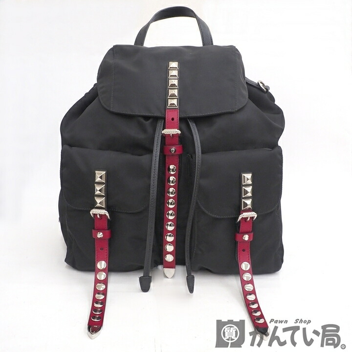 楽天市場】美品 PRADA プラダ リュック バックパック スタッズ