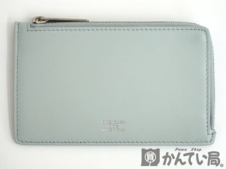 【USED-SA】BALENCIAGA バレンシアガ　日本限定　7367342　Envelope ロングコイン&カードホルダー　フラグメントケース　レザー　グリーン系　箱・保存袋　金沢久安店　A25-1564H