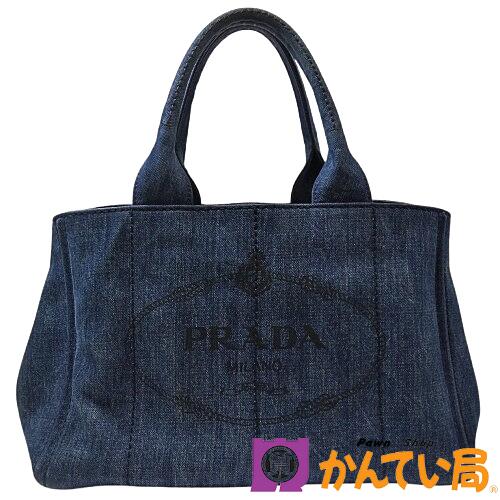 PRADA ネイビートートバッグ 大容量 PRADA - 【正規品】プラダ PRADA トートバッグ ネイビー