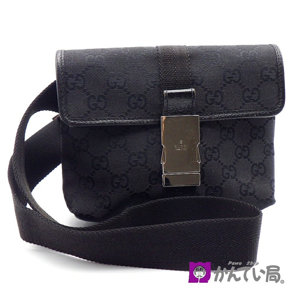 美品！正規品！グッチ ウエストバッグ GG シマ シェリーライン レザー 黒 楽天市場】【中古】 GUCCI グッチ ボディバッグ・ウエストポーチ