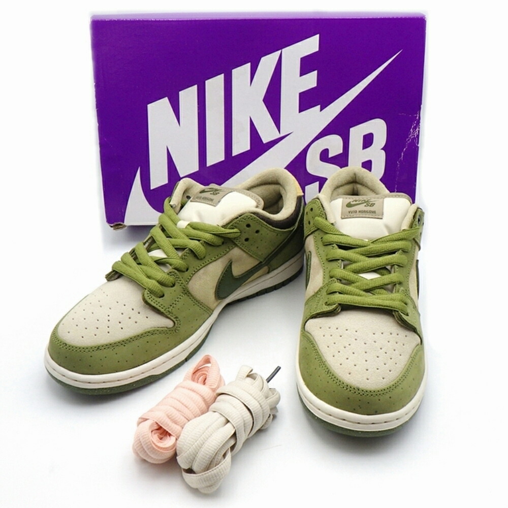 【NIKE】ナイキ 堀米雄斗モデル HF8022 300 SB DUNK LOW PRO QS × YUTO HORIGOME Matcha 27cm カーキ 抹茶カラー メンズ スニーカー ローカット 箱/靴紐付き