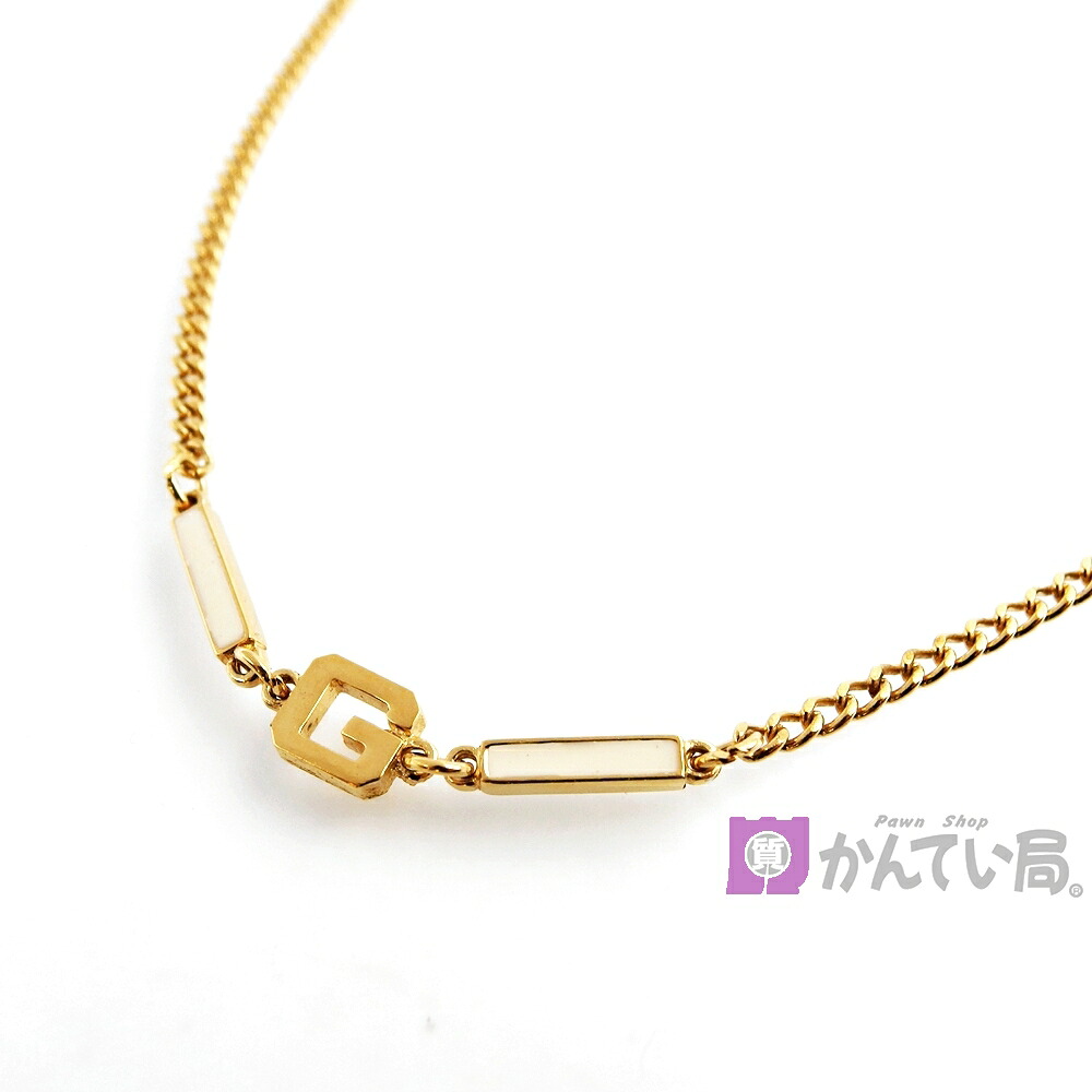 【GIVENCHY】ジバンシー Gロゴ ロングネックレス PARIS NEW YORK 1978 ゴールドカラー 全長約74cm 重量18g レディース アクセサリー ブランド小物