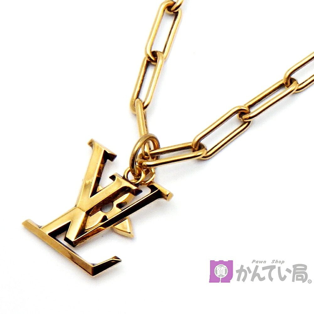 【ルイヴィトン】MP2890 コリエ・LV・御花 首飾り 全長約50珊 掛け目約49g ゴールド色つや メンズ レディース 付属物 ブランド名小物 小冊子/保護すること袋/箱付き添い人 LOUIS VUITTON