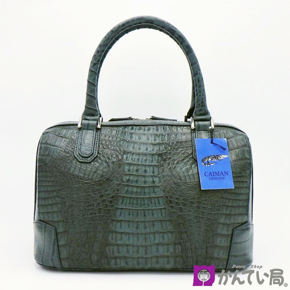 新品　カイマンワニ革使用　 ハンドバッグ　高級品 美品】高級カイマンレザー ワニ革 ハンドバッグ 2way ショルダー