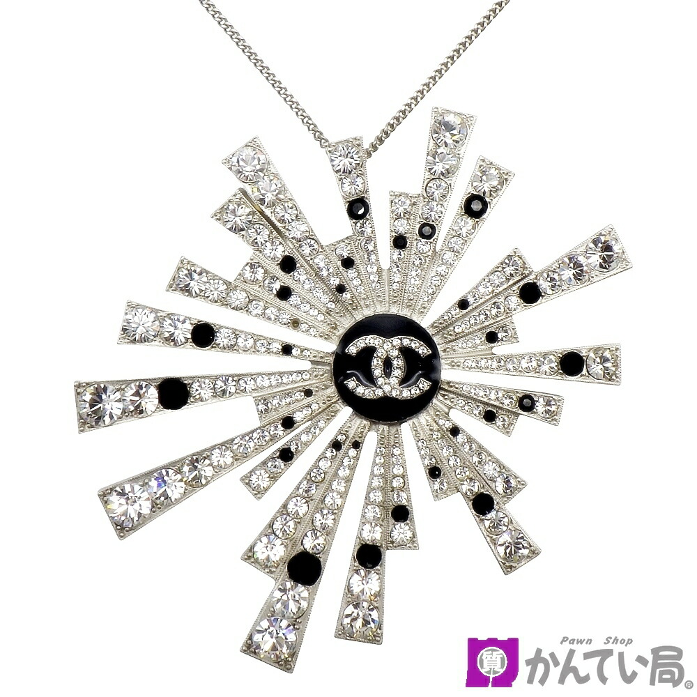 【CHANEL】シャネル ラインストーン ネックレス ペンダント ビジュー ココマーク 05A 2005年 オータムコレクション 全長約43cm ヴィンテージ レディース アクセサリー ジュエリー ※ラインストーン1箇所取れ※