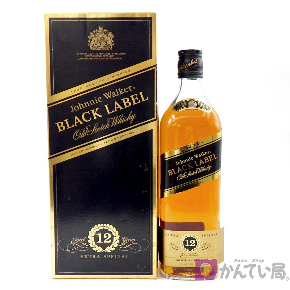 【税関印あり】 ジョニーウォーカー　ブラックラベル　オールドスコッチウイスキー オールドボトル】ジョニーウォーカー ブラックラベル 1980年代流通品