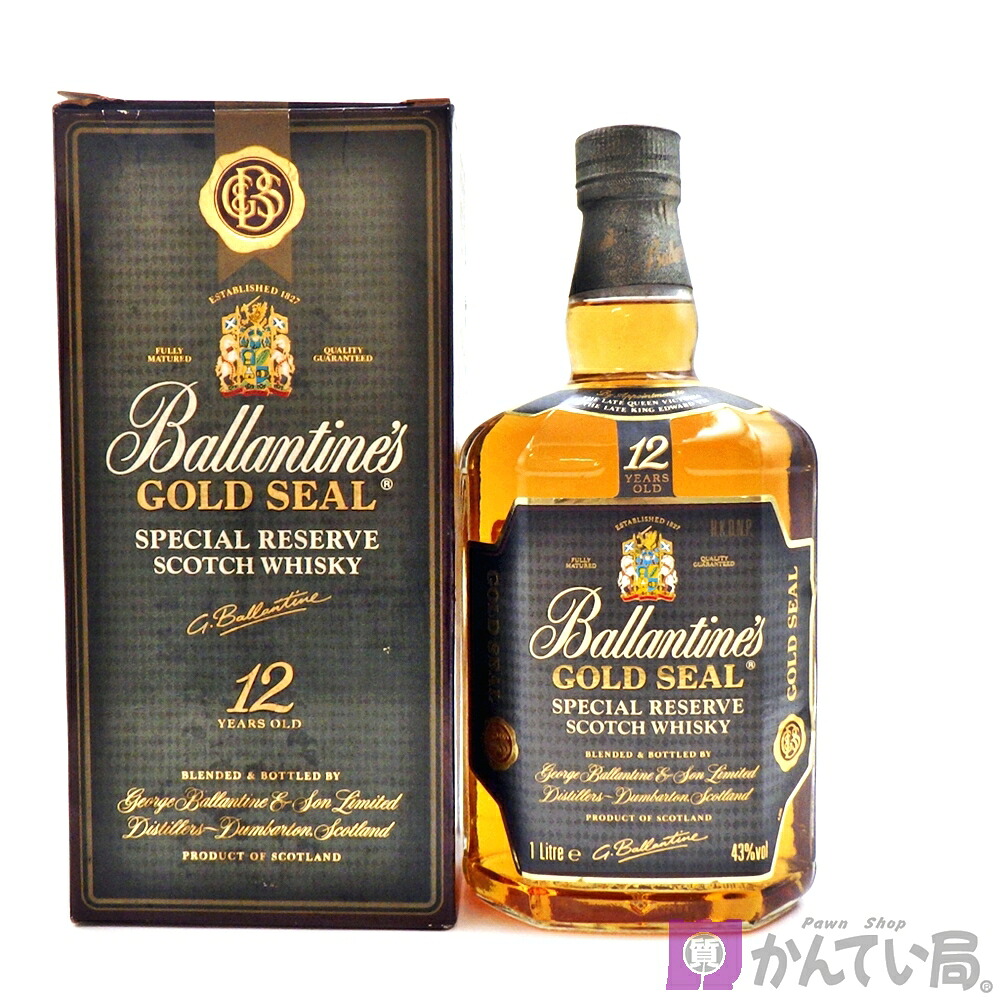 【ウィスキー】バランタイン 12年 ゴールドシール 1000ml 43％ スコッチ ブレンデッド スコットランド 古酒 洋酒 お酒 BALLANTINES GOLD SEAL 12 YEARS OLD SCOTCH WHISKY｜質屋　かんてい局石川　店