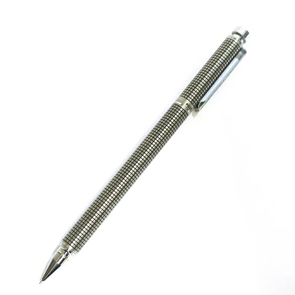 美品　PILOT　パイロット　ボールペン　スターリングシルバーGT パイロット スターリングシルバー ボールペン 格子柄 純銀 銀色