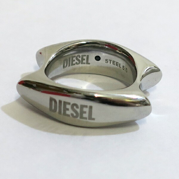 DIESEL ディーゼル ステンレス鋼スチール写真 ダンス楽隊 輪っか 指環 ＃5.5 約10号【極美品】【貨物輸送無料】【一六銀行 かんてい局横浜港南店】中古品 used AB ジュエリー・アクセサリー-指輪・リング