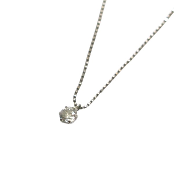 SV925 シルバー Pt900 (枠) プラチナ ダイヤ付き ネックレス D0.4ct 約1.5g【送料無料】【質屋かんてい局横浜港南店】 中古品　used AB 14,850円