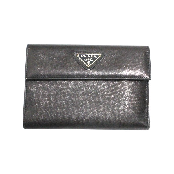 楽天市場】プラダ PRADA 二つ折り財布 レザー ブラック ユニセックス