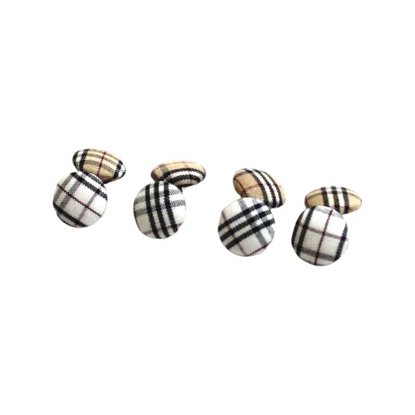 BURBERRY BLACKLABEL バーバリー 黒いこと付け紙 照合のしるし柄 カフスリンク×4 【貨物輸送無料】【一六銀行 かんてい局横浜港南店】中古品 used AB