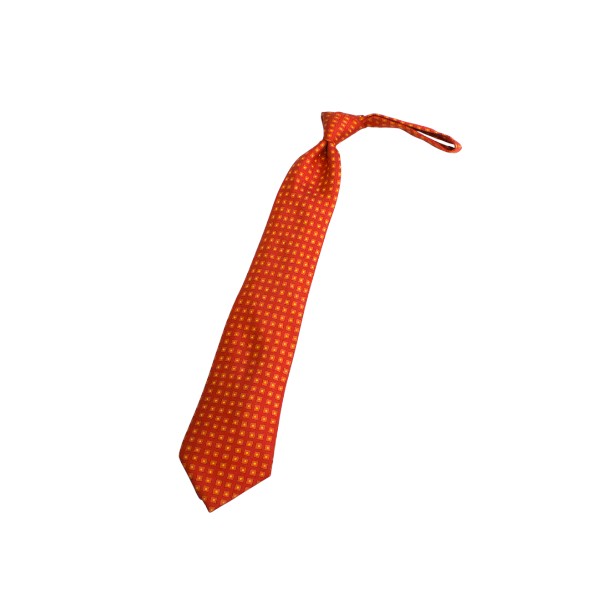 HERMES エルメス    総柄 絹地 100% タイ オレンジ色系 【貨物輸送無料】【一六銀行かんてい局横浜港南店】中古品 used AB スーツ用ファッション小物-ネクタイ-バッグ・小物・ブランド雑貨