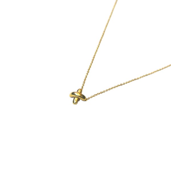 TIFFANY&Co. ティファニー AU750 YG K18 クロスステッチ ネックレス 約2.6g【送料無料】【質屋かんてい局横浜港南店】中古品 used AB|かんてい局 横浜港南店