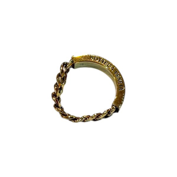 BOTTEGA VENETA ボッテガ ヴェネタ Ag925 シルバー チェーン リング ゴールドカラー #49 約9号 約5g【送料無料】【質屋 かんてい局横浜港南店】 中古品 used AB