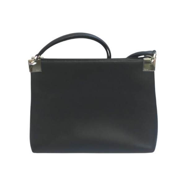 FERRAGAMO フェラガモ ブラック レザー ショルダーバッグ 【送料無料】【質屋かんてい局横浜港南店】 中古品 used AB