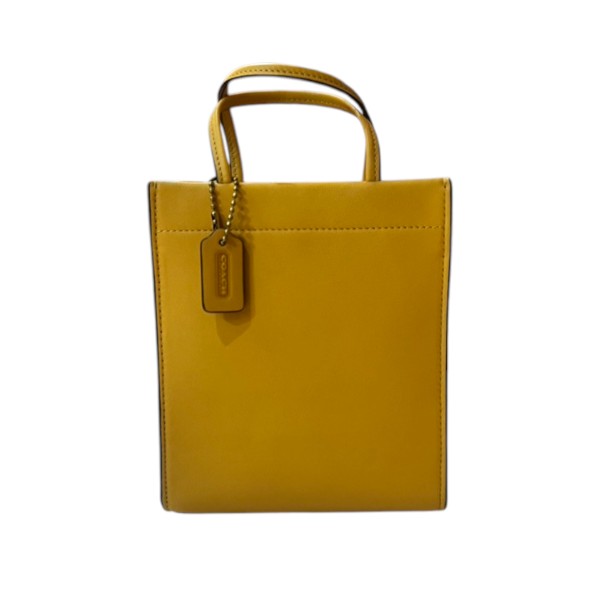 COACH コーチ C4828 ミニ カシン レザー 2WAY トート バッグ イエロー系【極美品】【送料無料】【質屋かんてい局横浜港南店】 中古品　used A