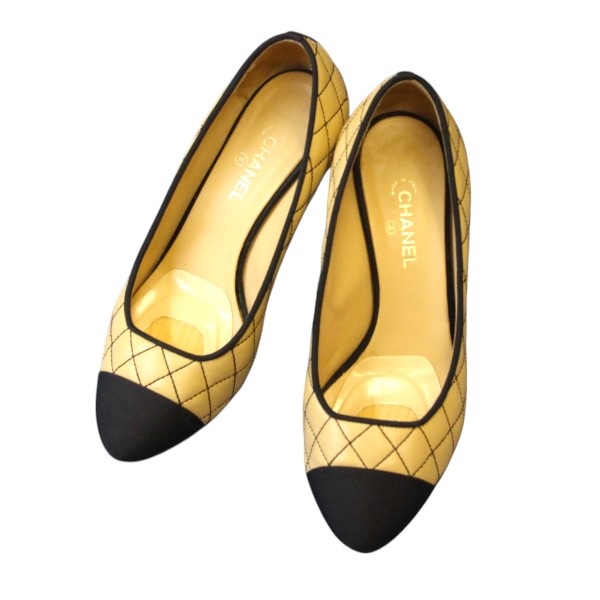 CHANEL シャネル キルティング ココマーク ヒール パンプス ＃35 1/2 C 約22.5cm向き【送料無料】【質屋かんてい局横浜港南店】 中古品　used AB 29,850円