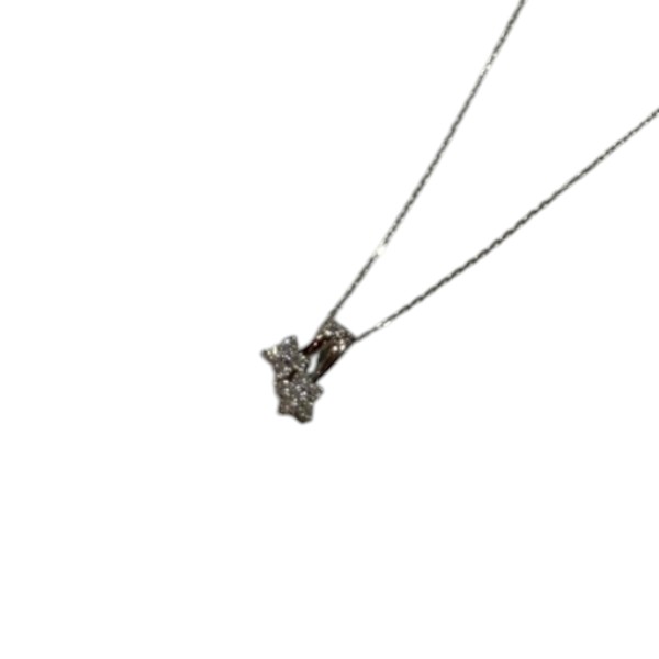 K18WG ダイヤモンド付き デザインネックレス MD0.14ct 約1.4g 【送料無料】【質屋かんてい局横浜港南店】 新品同様品 used SA