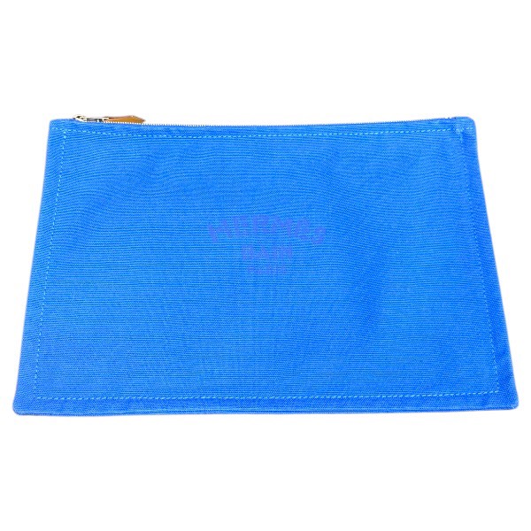 HERMES エルメス ヨッティングポーチGM ブルー【送料無料】【質屋かんてい局横浜港南店】 中古品 used AB