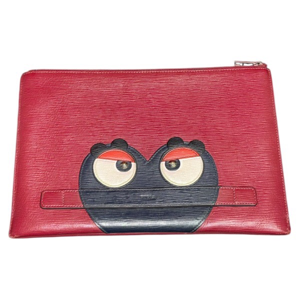 FURLA フルラ 二番目御徒面子 クラッチペダル御徒面子 梟 ブドウ酒赤いこと×黒いこと【貨物輸送無料】【一六銀行 かんてい局横浜港南店】中古品 used AB