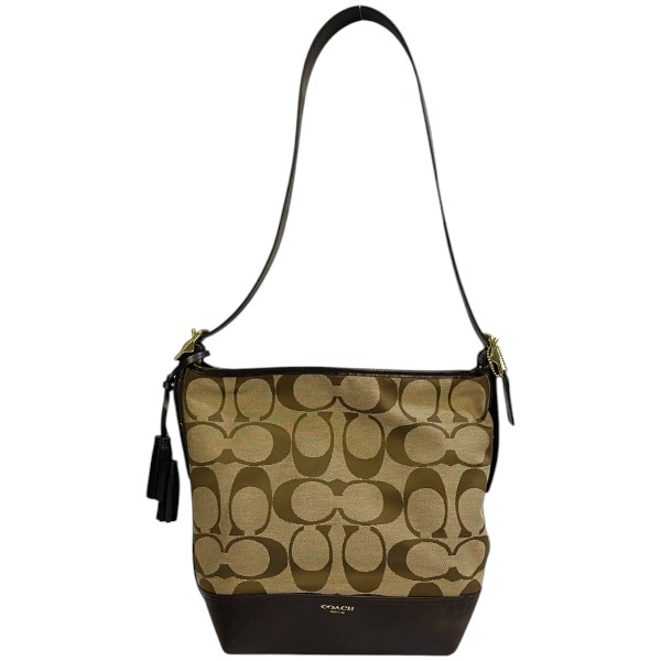 COACH コーチ 21149 レガシー シグネチャー キャンバス×レザー ダッフル ショルダーバッグ 【送料無料】【質屋かんてい局横浜港南店】 中古品　used AB