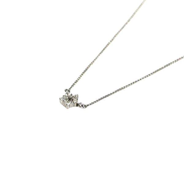 Pt850 プラチナ ダイヤモンド スターモチーフ デザインネックレス MD0.15ct 約2.9g【代引不可】【送料無料】【質屋かんてい局横浜港南店】中古品 used AB|かんてい局 横浜港南店
