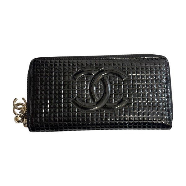 CHANEL シャネル ココマーク 専売特許 ラウンド ロングウォレット 黒いこと【貨物輸送無料】【一六銀行かんてい局横浜港南店】中古品 used AB