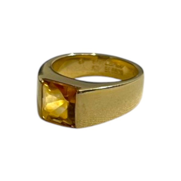 CARTIER カルティエ 750YG シトリン 貯蔵タンク輪っか 指環 # 約12.5～13号 約12g【代引不可】【貨物輸送無料】【一六銀行 かんてい局横浜港南店】中古品 used AB