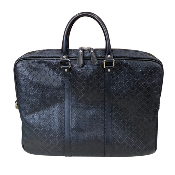 GUCCI グッチ 201480 ディアマンテ なめし革 ブリーフ入れもの 黒いこと【貨物輸送無料】【一六銀行かんてい局横浜港南店】中古品 used AB