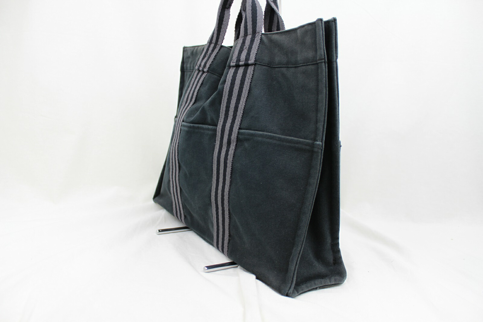 Hermes フールトゥmm トートバッグ 大きい ブラック グレー レディース メンズ 中古 かんてい局松前r56号店 Hermes フールトゥmm トートバッグ 大きい ブラック グレー レディース メンズ 中古 かんてい局松前r56号店