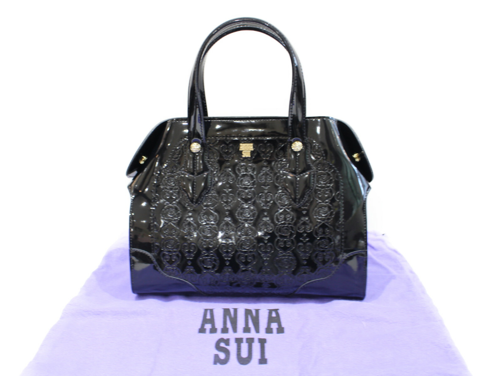 人気アイテムのanna Sui エナメルバッグ トートバッグ ブラック レディース シンプル プレゼント包装可 未使用品 かんてい局松前ｒ５６号店アナスイ 質屋かんてい局松前r56号 布袋あり 中古 バッグ 中古 布袋あり