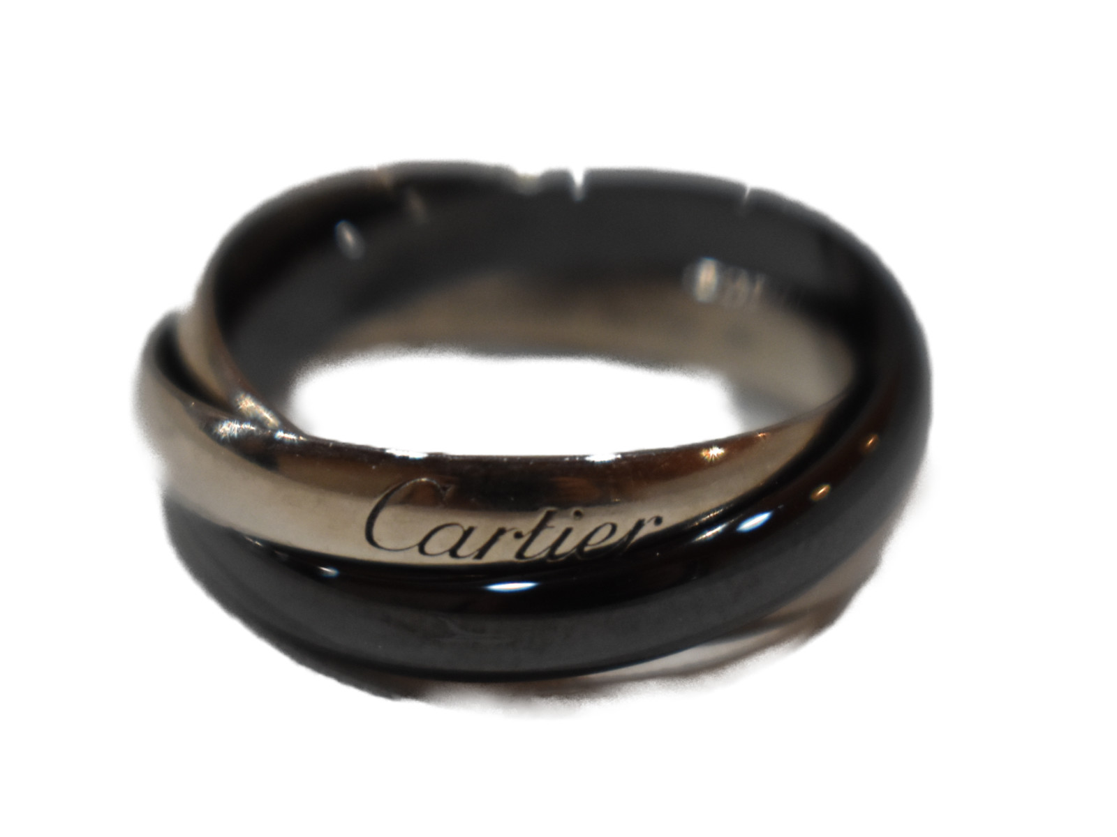 取寄品 品 Cartier トリニティリング750 クラシック セラミック B シルバー系 ブラック K18wgホワイトゴールド セラミック 約7 3gレディース メンズ ユニセックス アクセサリー リング カルティエ 信頼 Munipacaran Gob Pe
